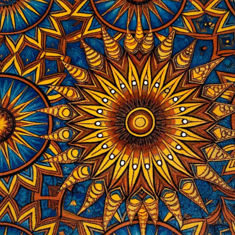 Blue, yellow, red