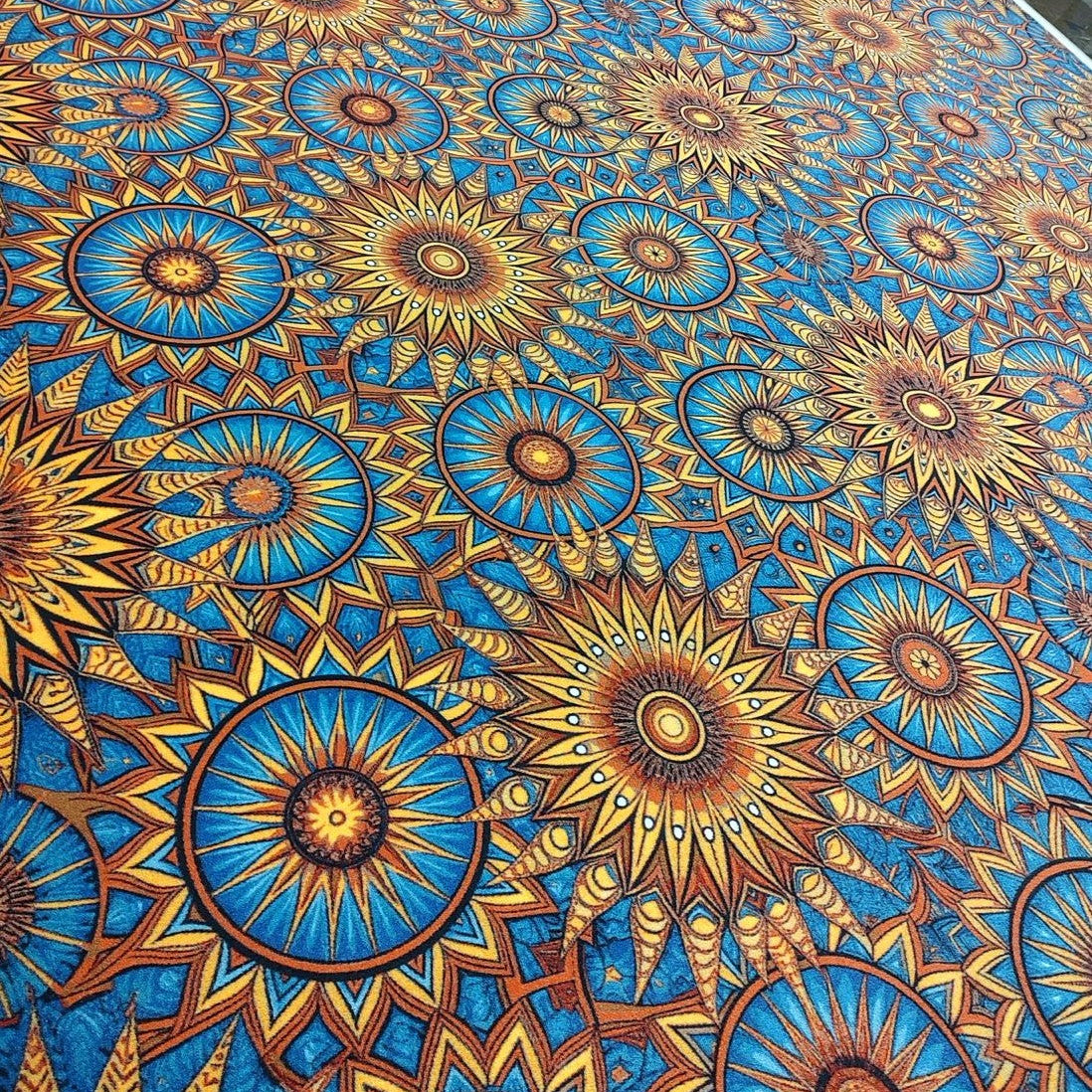 Blue, yellow sun