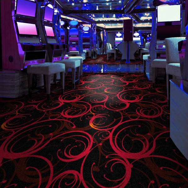 Casino Carpet Black and Red