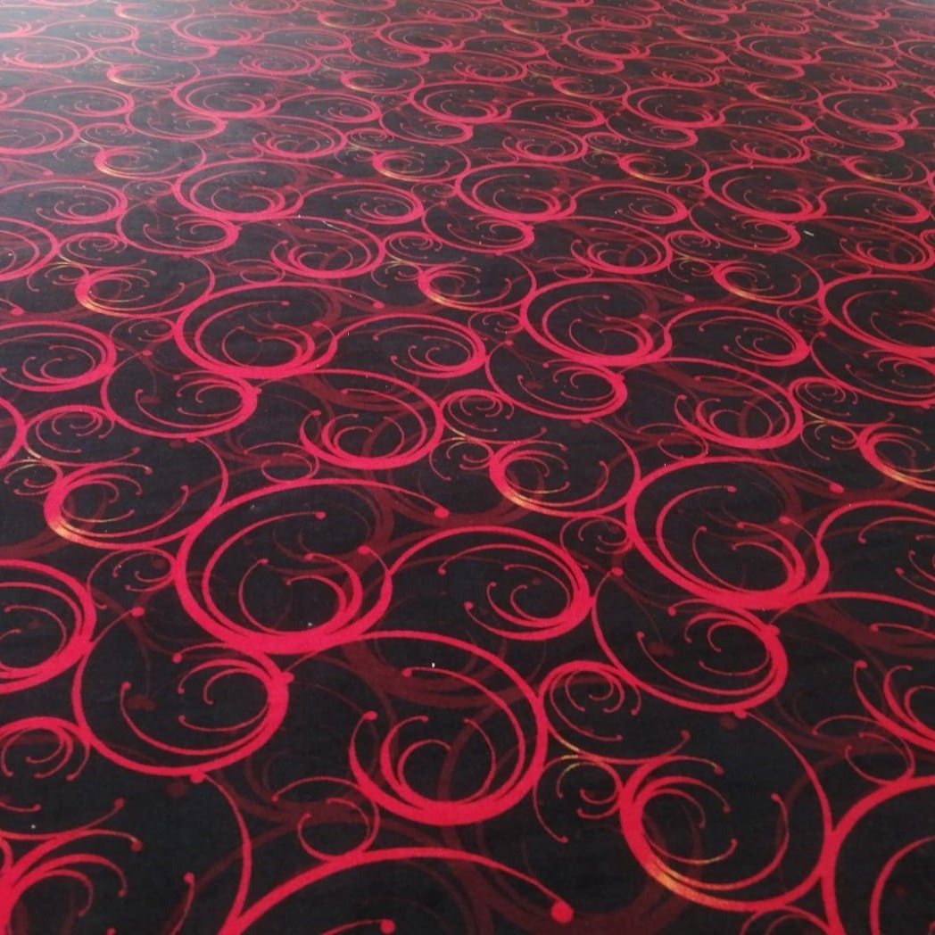 Casino Carpet Black & Red Installation. Trebol Carpet