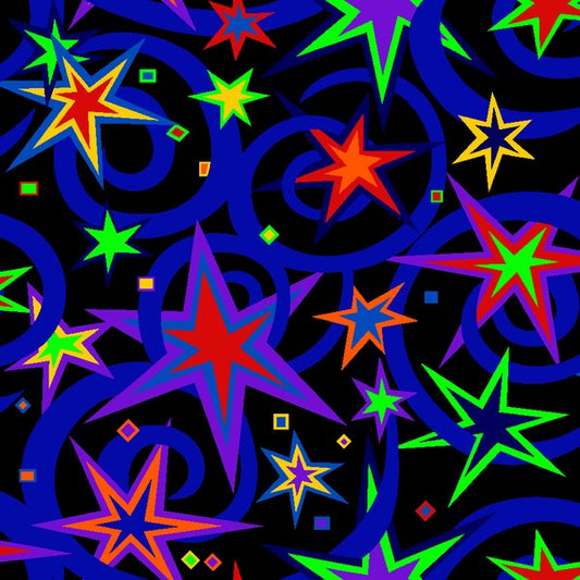 Glow in the dark carpet Neon Stars